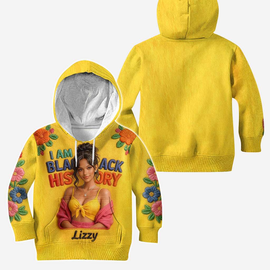 Ich bin Schwarze Geschichte – Personalisierter Hoodie und Leggings für Afroamerikaner