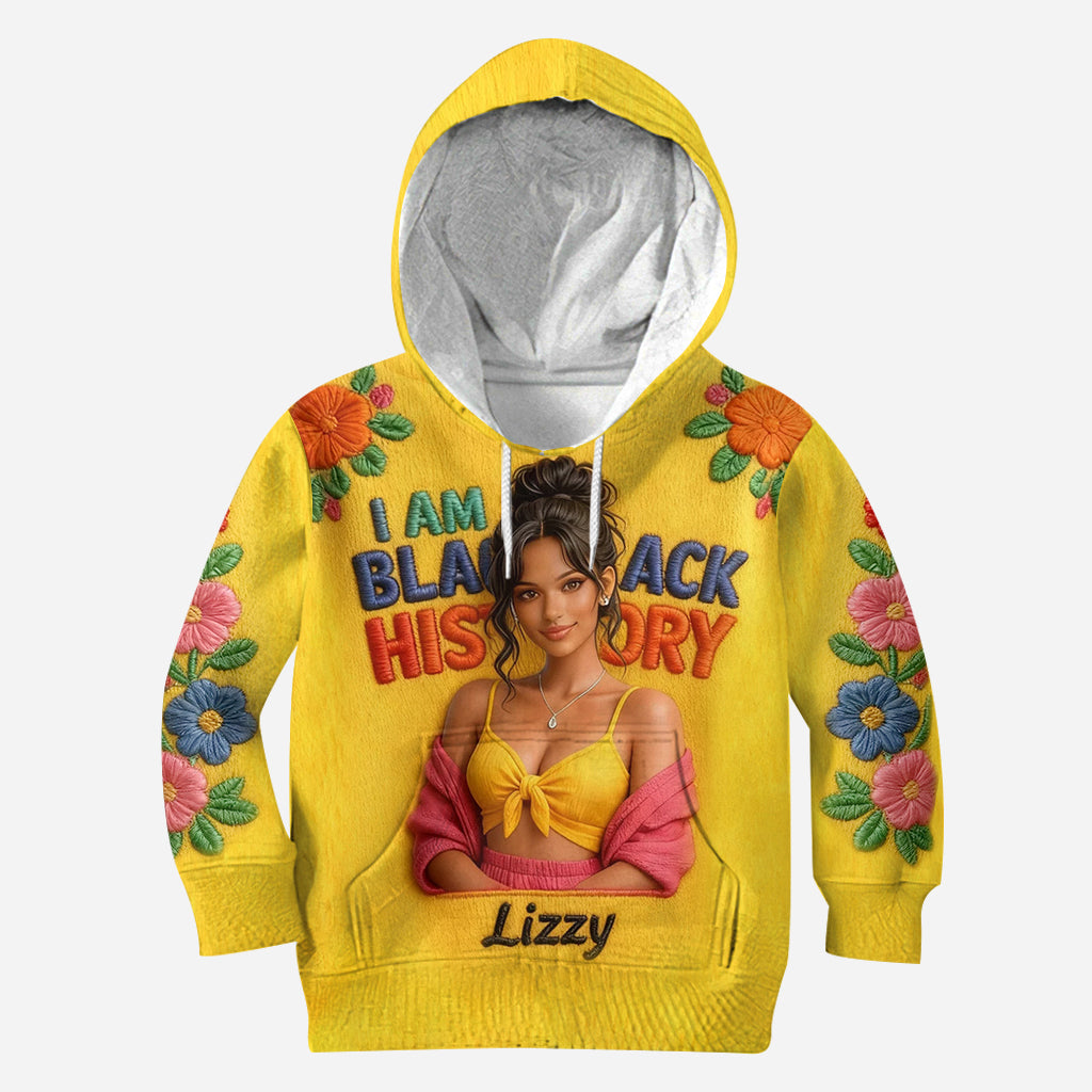 Ich bin Schwarze Geschichte – Personalisierter Hoodie und Leggings für Afroamerikaner