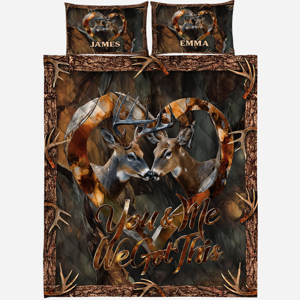 You & Me We Got This - Personalized Hunting Quilt Set