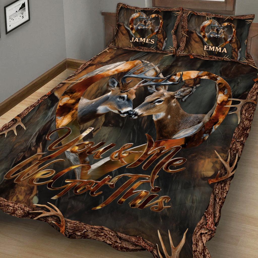 You & Me We Got This - Personalized Hunting Quilt Set