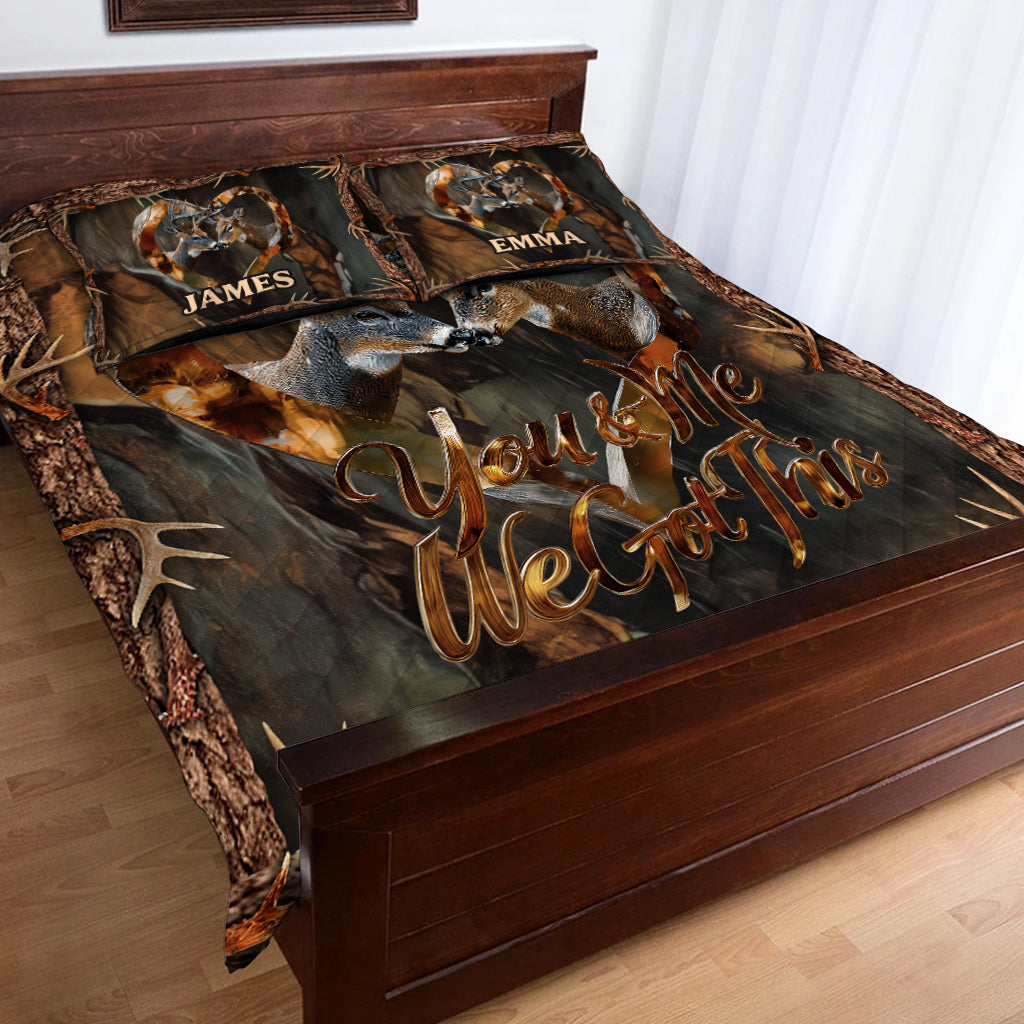 You & Me We Got This - Personalized Hunting Quilt Set