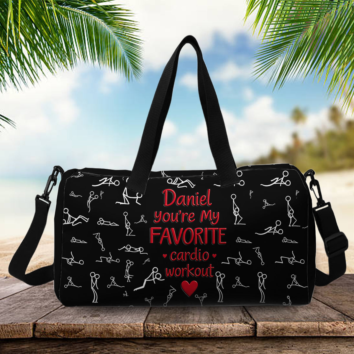 Favorite Cardio Workout - Personalized Spicy Couple Duffle Bag