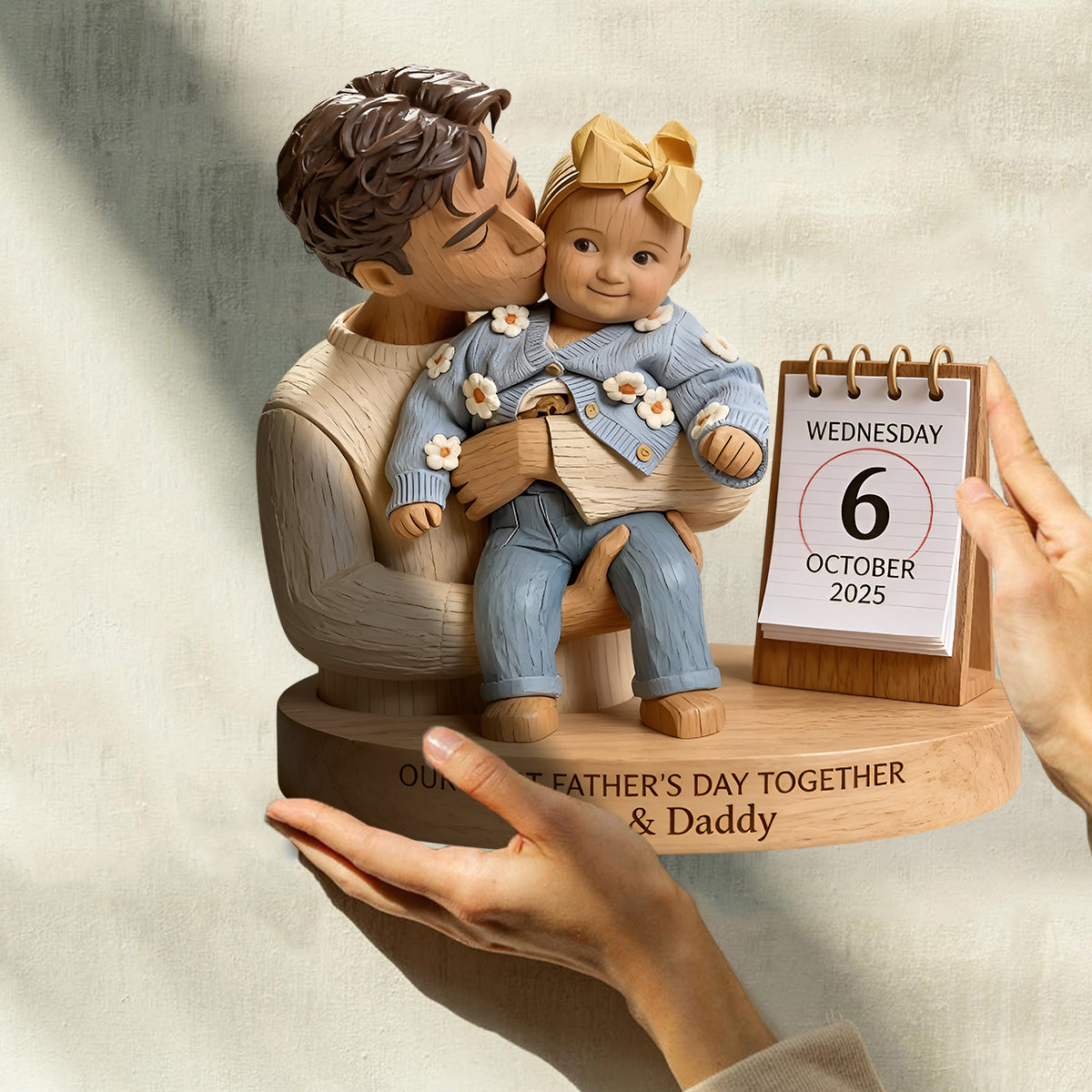 Cadeaux pour la première fête des pères - Plaque en bois personnalisée en forme unique