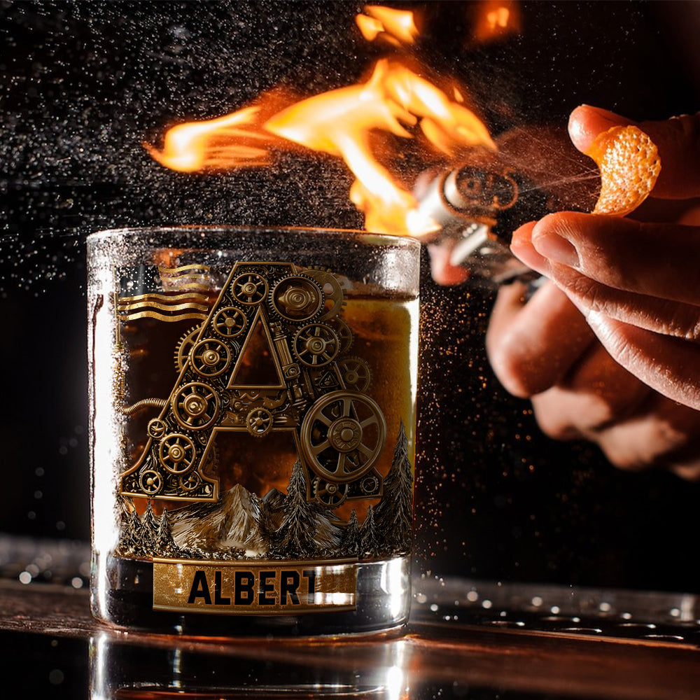 Verre à whisky personnalisé style steampunk, cadeau pour lui - Verre à whisky de mécanicien