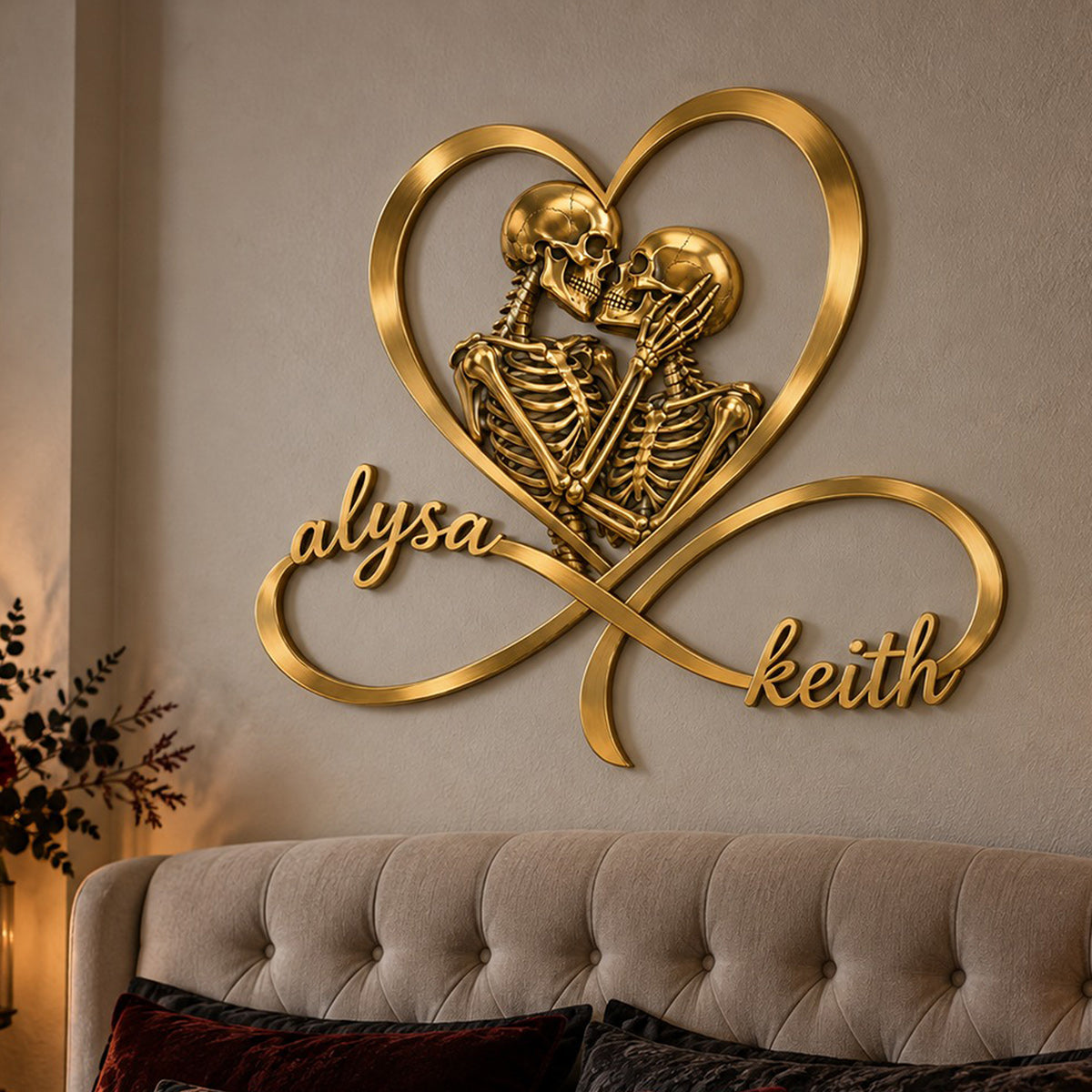 Til Death Do Us Part - Personalized Skull Cut Metal Sign