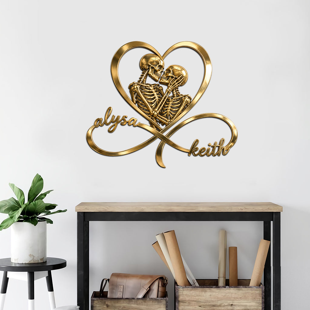 Til Death Do Us Part - Personalized Skull Cut Metal Sign