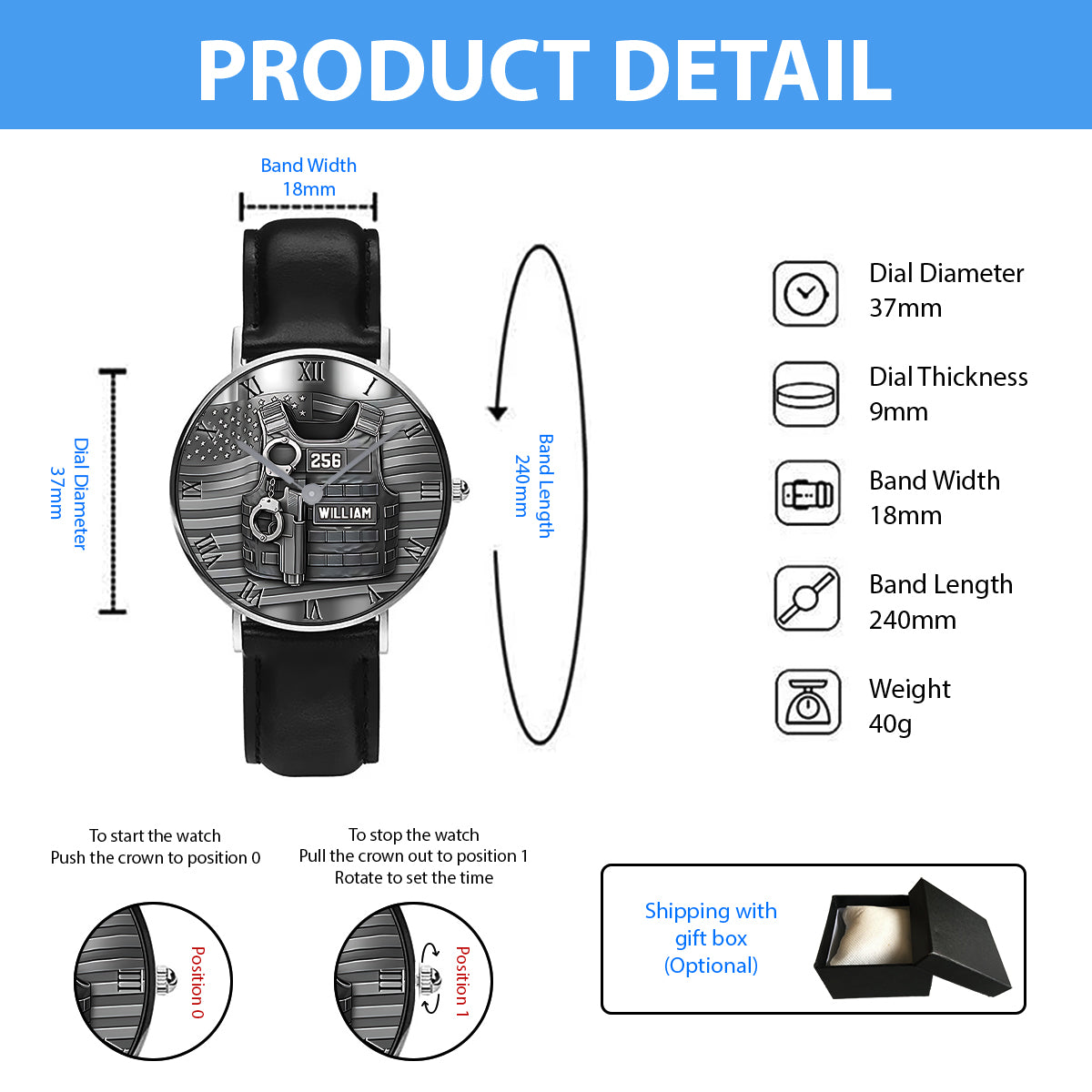 Serve And Protect - Personalized Police Officer Hand Watch