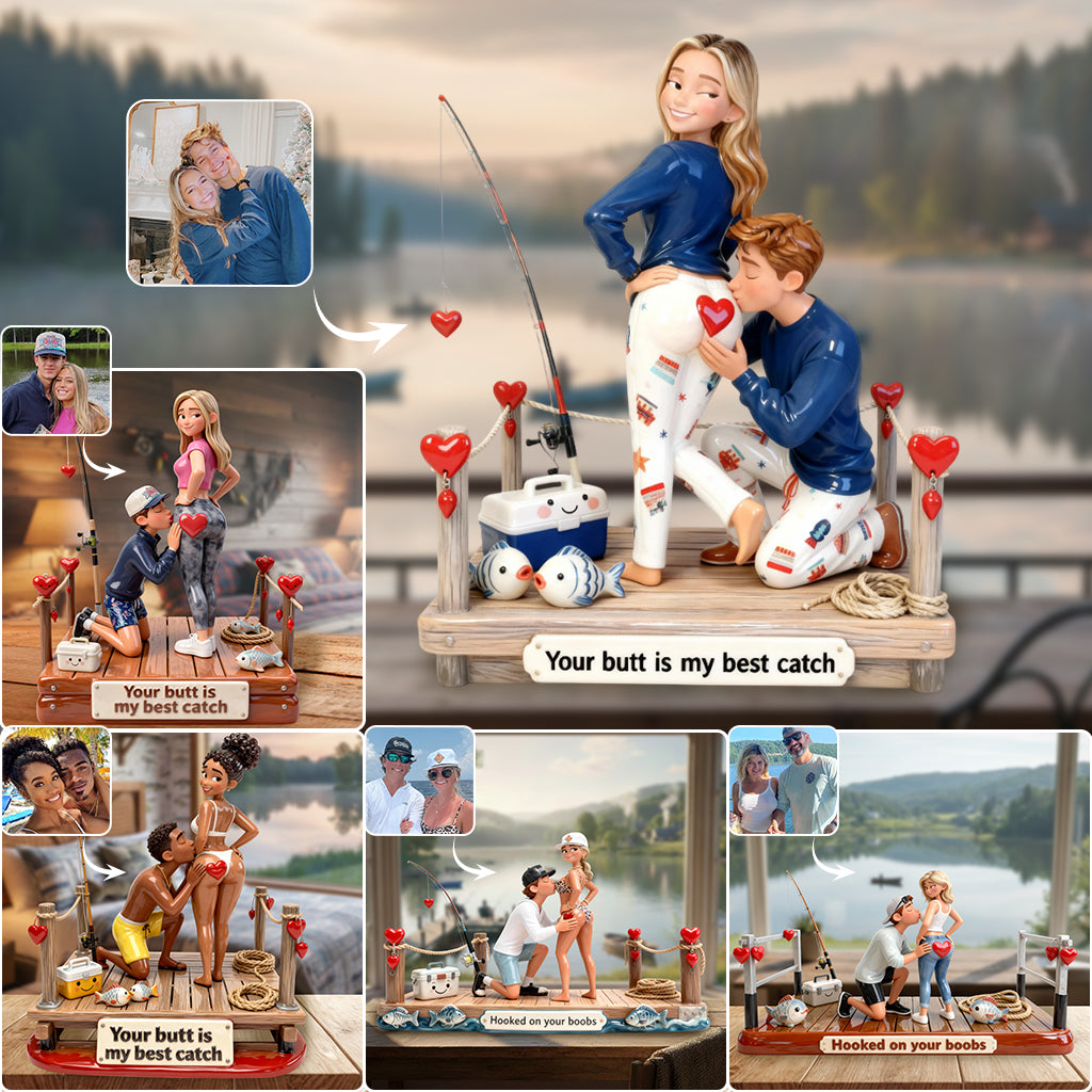 Couple coquin à la pêche - Plaque acrylique personnalisée sur le thème de la pêche