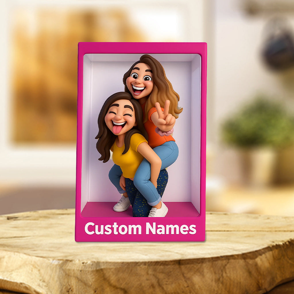 Funny Gift Cartoonish Exaggerated Mascot Style - Personalized Bestie Custom Shaped Acrylic Plaque