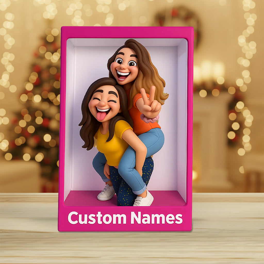 Funny Gift Cartoonish Exaggerated Mascot Style - Personalized Bestie Custom Shaped Acrylic Plaque