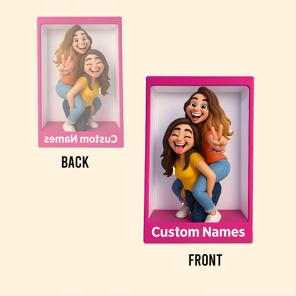 Funny Gift Cartoonish Exaggerated Mascot Style - Personalized Bestie Custom Shaped Acrylic Plaque