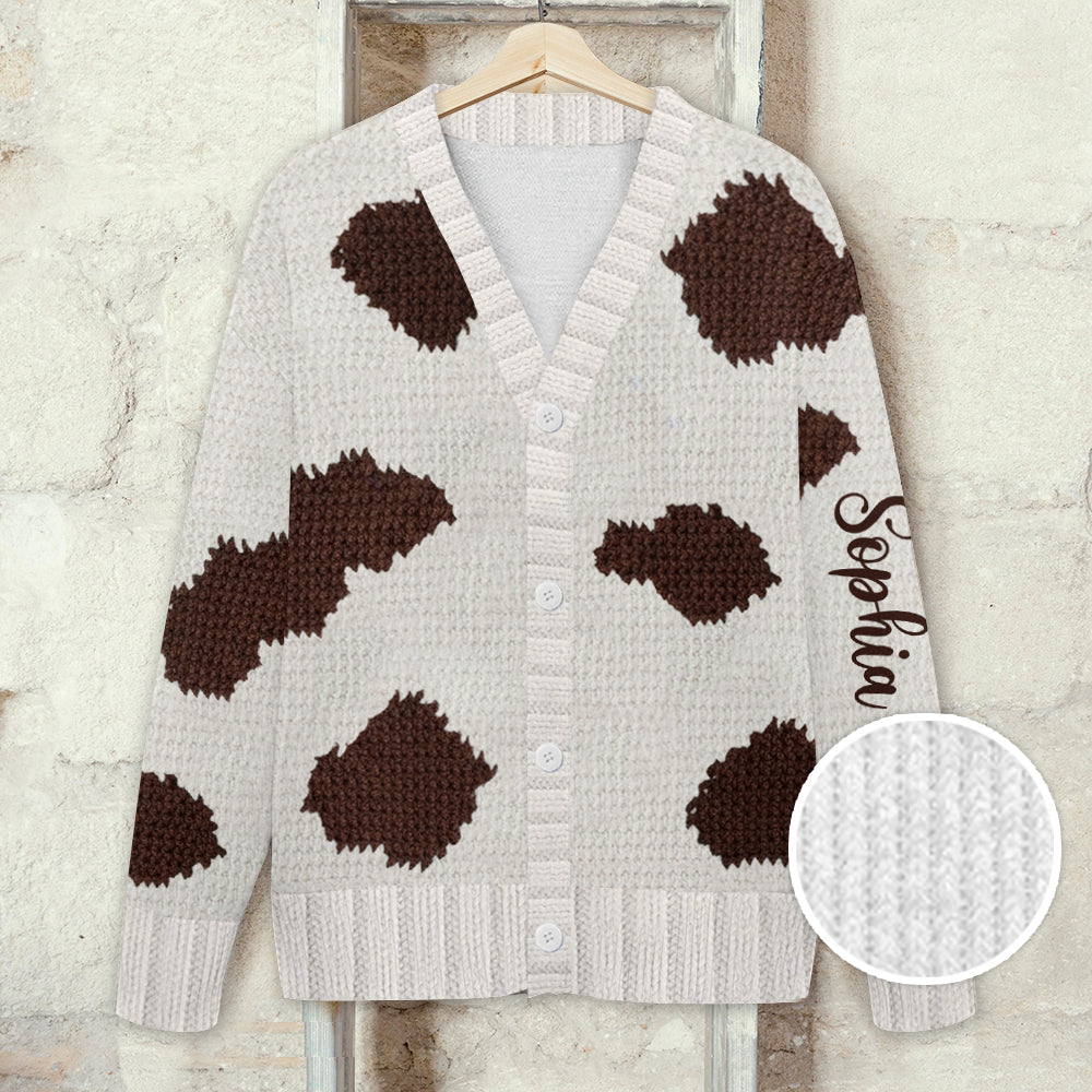 Love Highland Cows - Personalized Highland Cow Cardigan Sweater