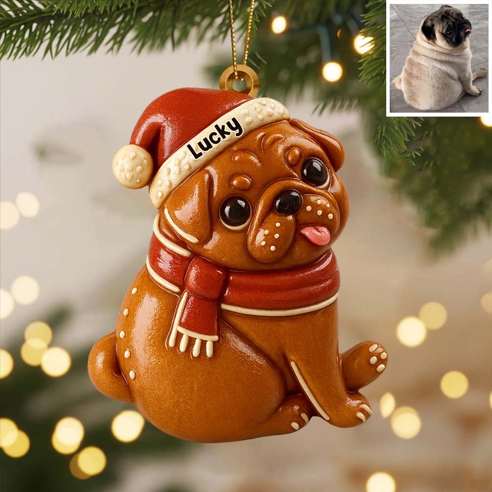 Gingerbread Pet Christmas - Personalized Dog Ornament
