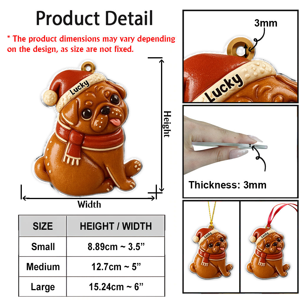 Gingerbread Pet Christmas - Personalized Dog Ornament