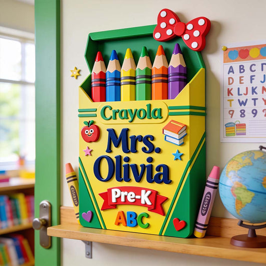 Affichage en forme de boîte à crayons 3D - Enseignant personnalisé panneau en bois sur mesure