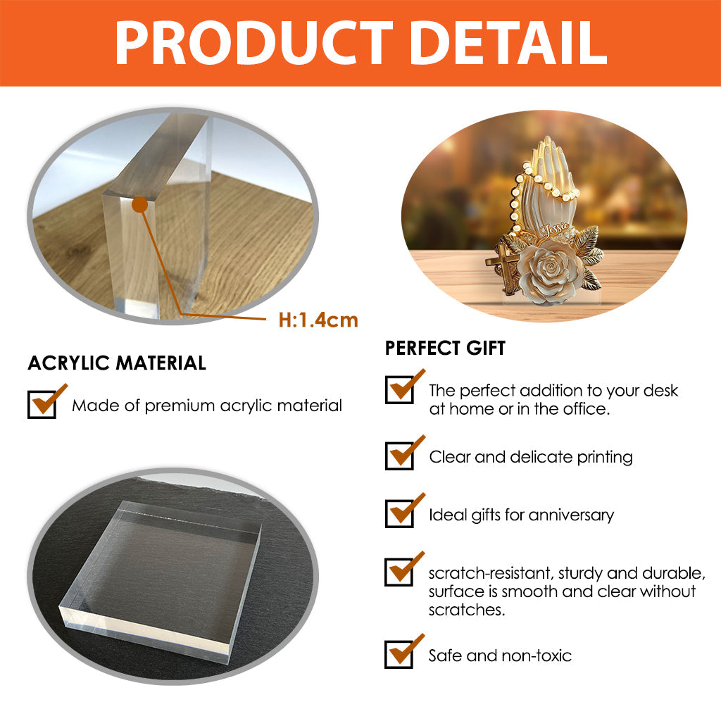 Praying Hands - Personalized Christian Custom Shaped Acrylic Plaque