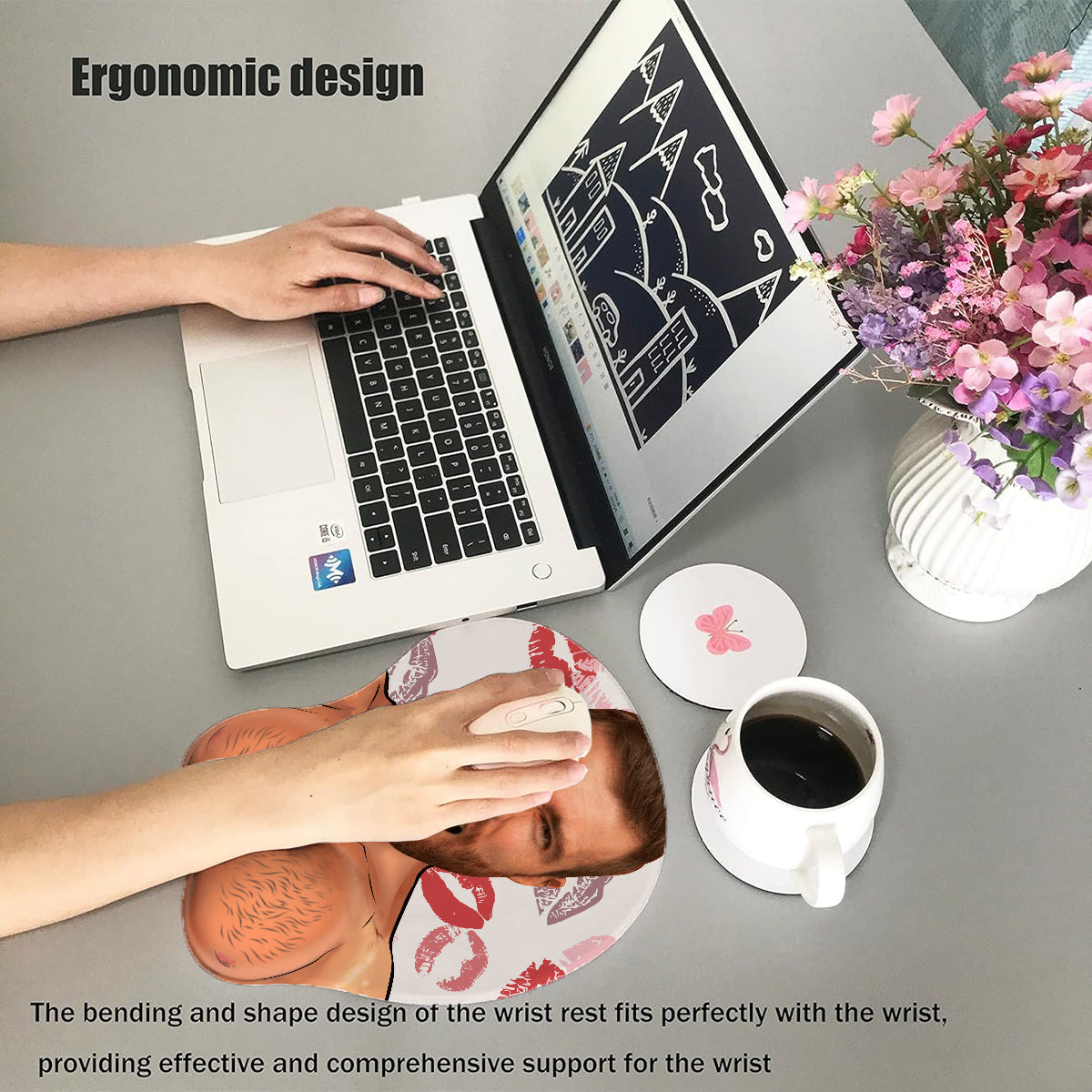 Any Photo Funny Face & Naughty - Personalized Couple 3D Mouse Pad