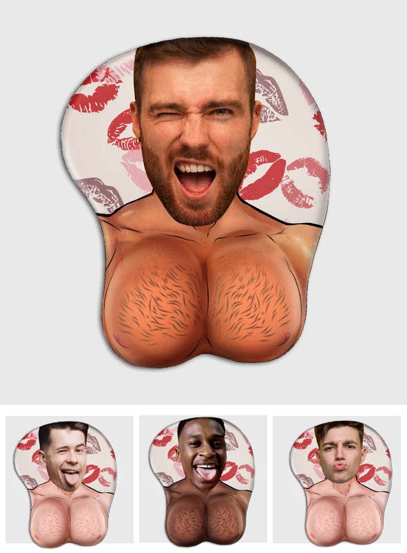 Any Photo Funny Face & Naughty - Personalized Couple 3D Mouse Pad