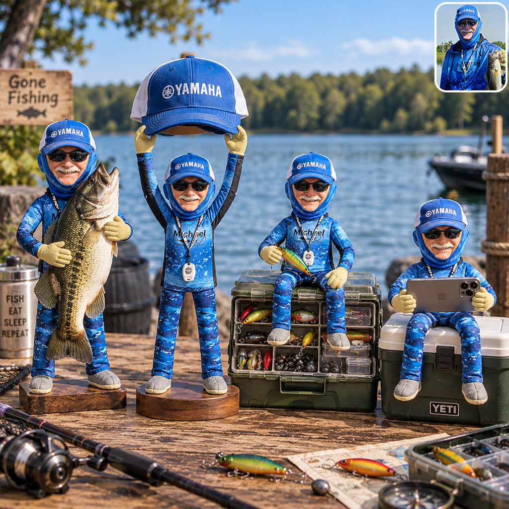 Any Photo - Personalized Fishing Posable Plush Doll