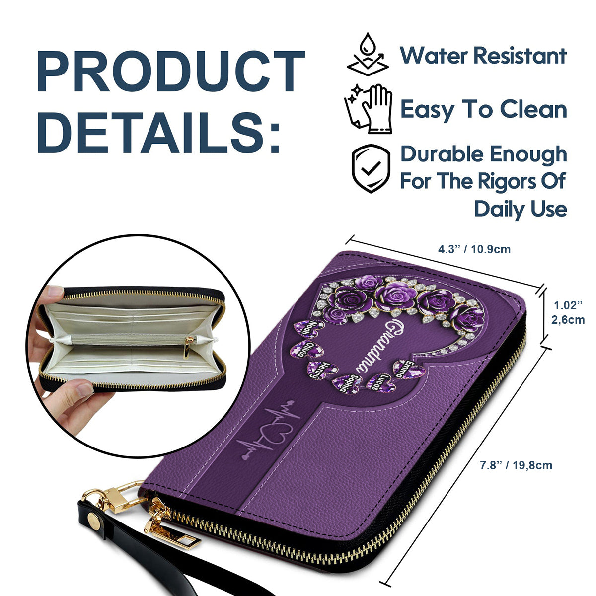 Best Mom Grandma Nana Ever - Personalized Mother Leather Long Wallet