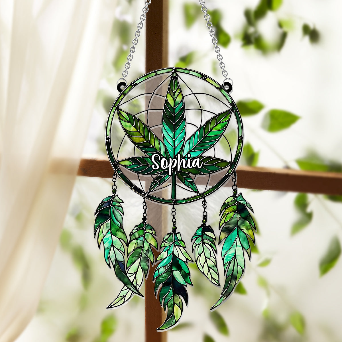 Beautiful Marijuanas - Personalized Weed Window Hanging Suncatcher Ornament