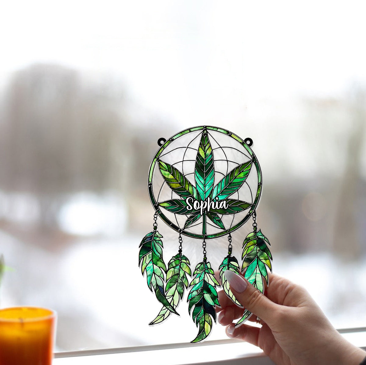 Beautiful Marijuanas - Personalized Weed Window Hanging Suncatcher Ornament