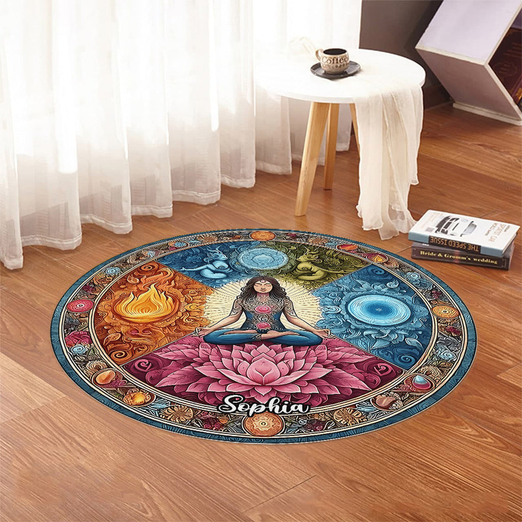 Meditation - Personalized Yoga Round Rug