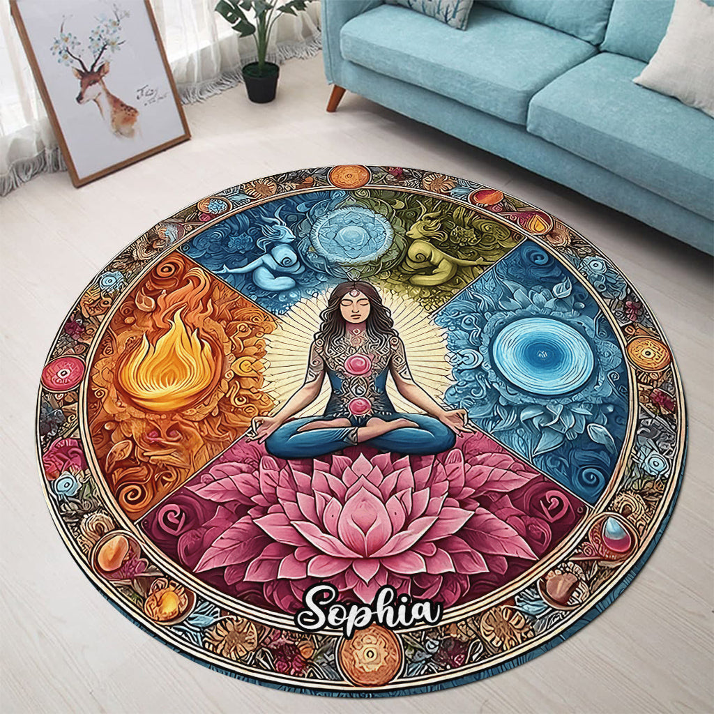 Meditation - Personalized Yoga Round Rug
