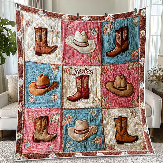 Cowgirl - Personalized Cowgirl Blanket