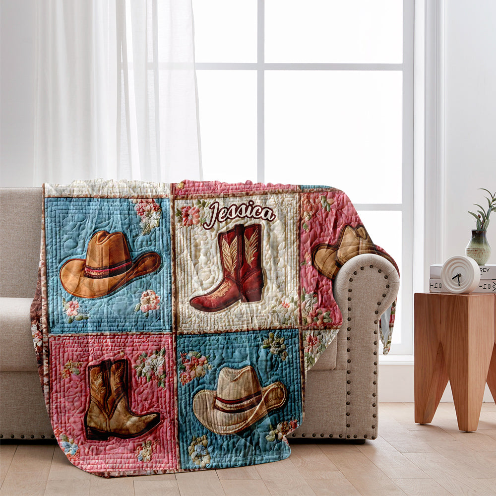 Cowgirl - Personalized Cowgirl Blanket