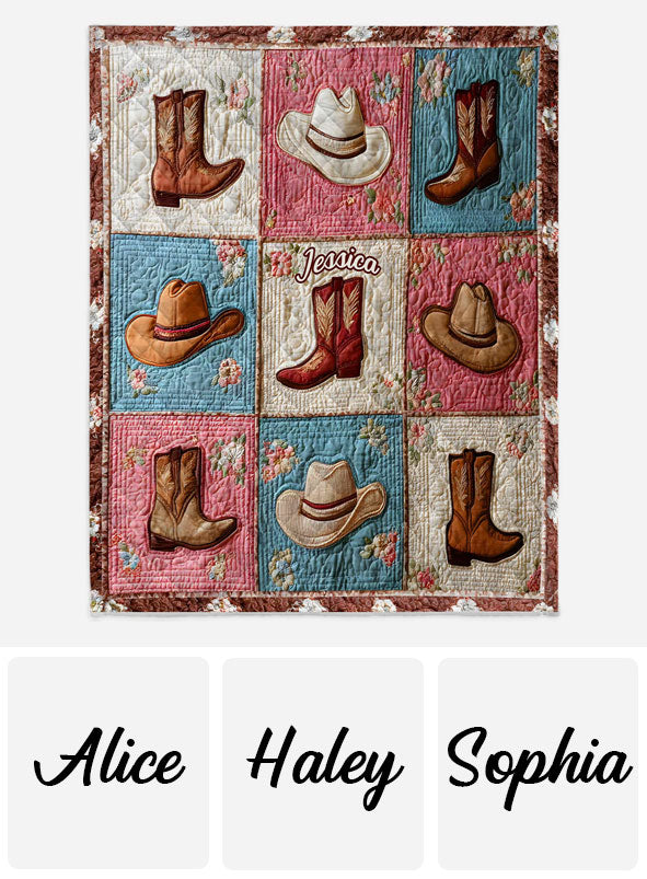 Cowgirl - Personalized Cowgirl Blanket