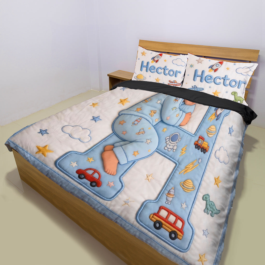 Initial Letter Gift For Kids - Personalized Kid Bedding Set