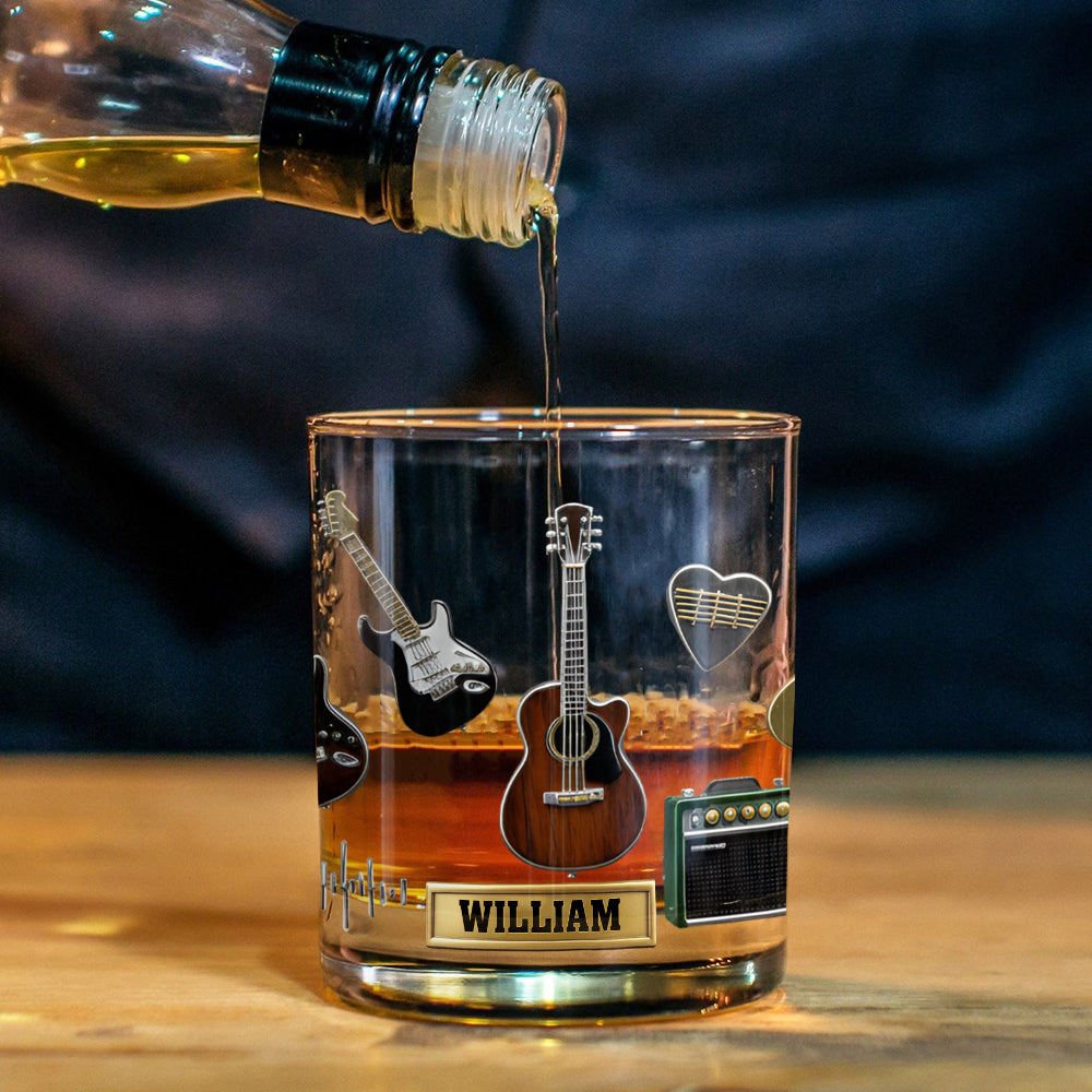 Love Guitars - Personalized Guitar Whiskey Glass