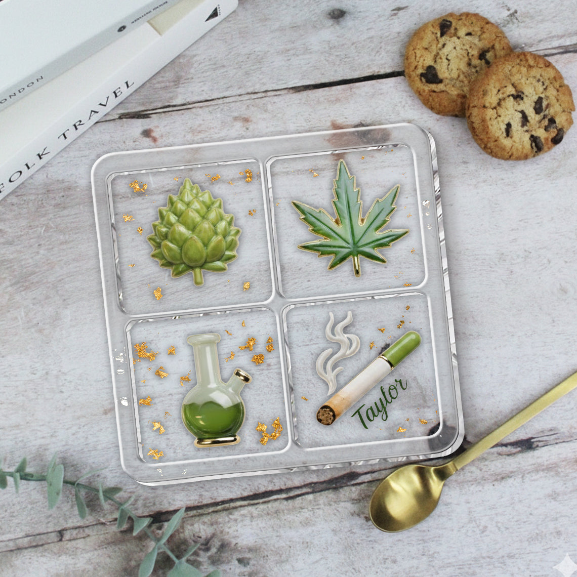 Feuille Magique Verte - Plateau récupérateur de mauvaises herbes personnalisé