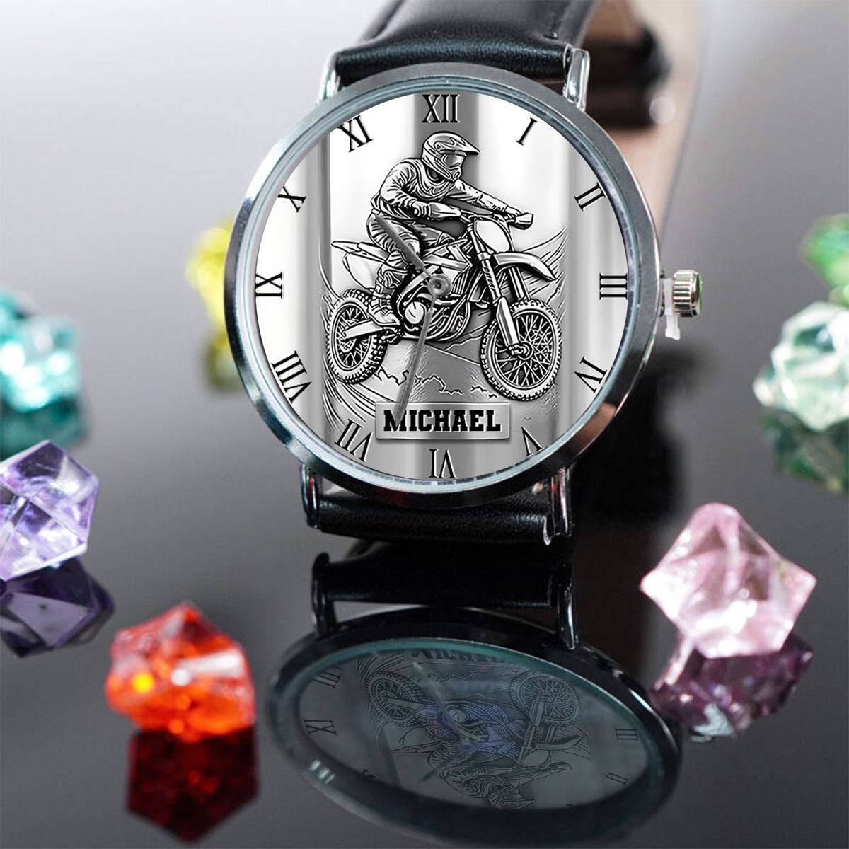 Montre de motocross/cross métallique personnalisée