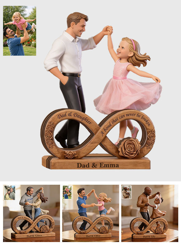 Personalisierte Foto Dad & Tochter - Individuelle Holzplakette