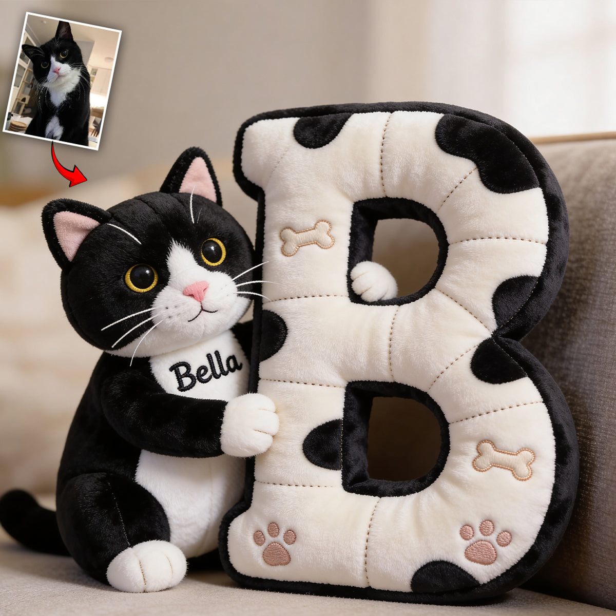 Custom Any Pet Photo - Personalized Dog Premium Faux Fur Pillow