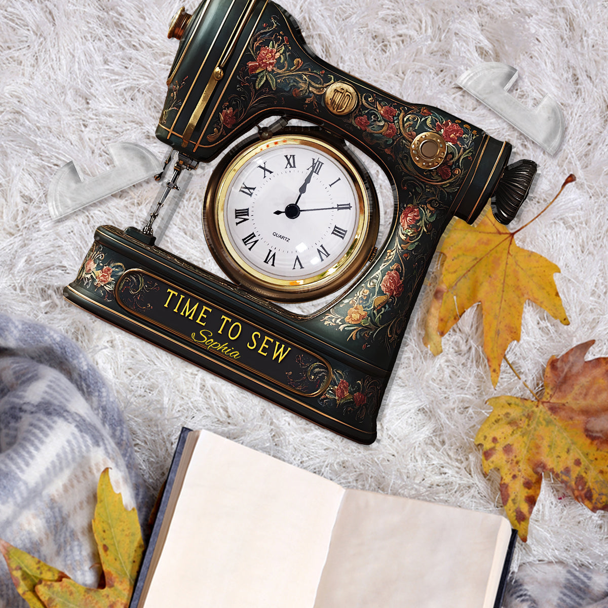 Time To Sew - Personalized Sewing Acrylic Clock Plaque