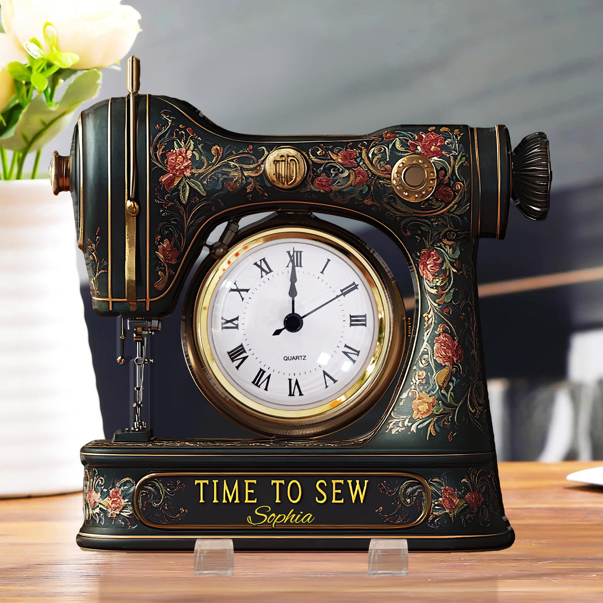 Time To Sew - Personalized Sewing Acrylic Clock Plaque