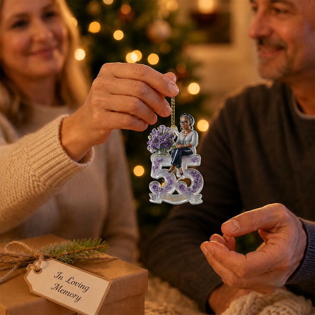 Any Photo, Any Number - Personalized Birthday Custom Shape Glass Ornament