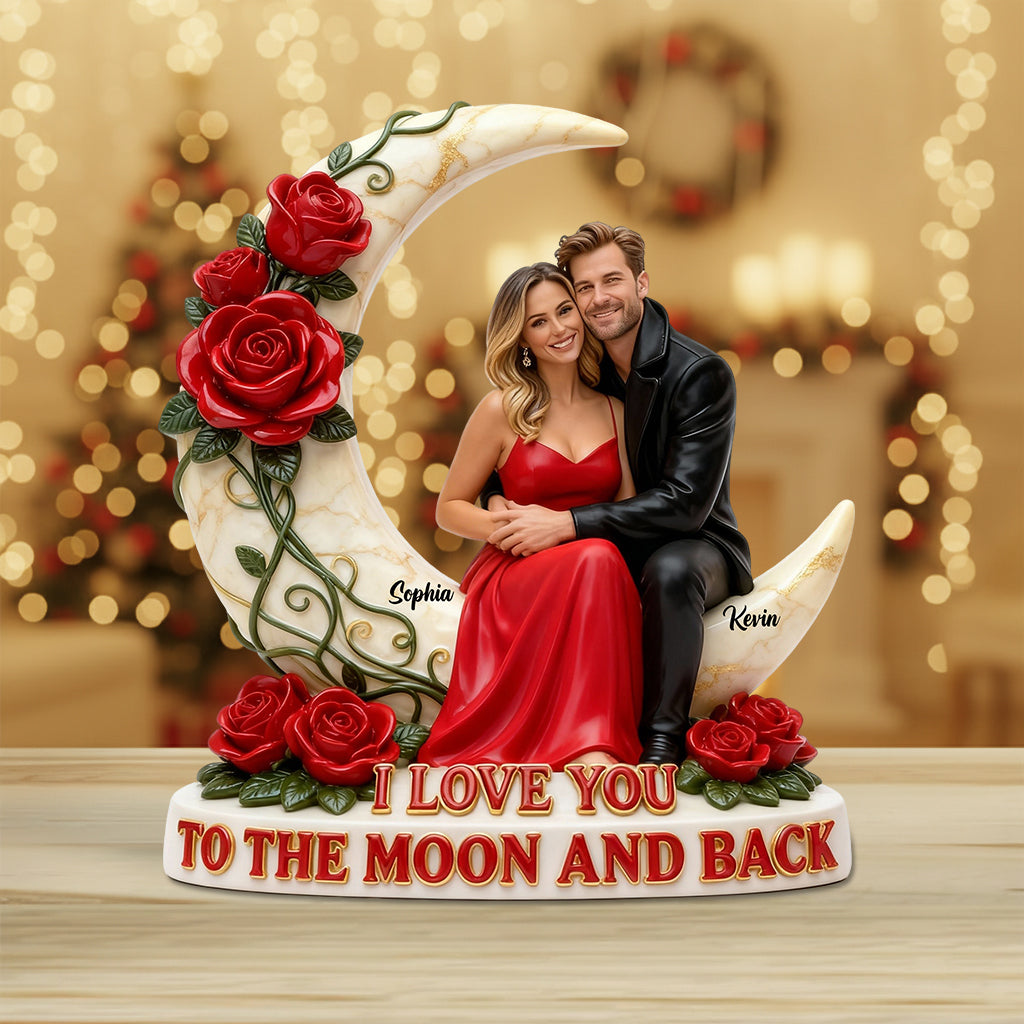 I Love You To The Moon And Back - Personalized Couple Custom Shaped Acrylic Plaque