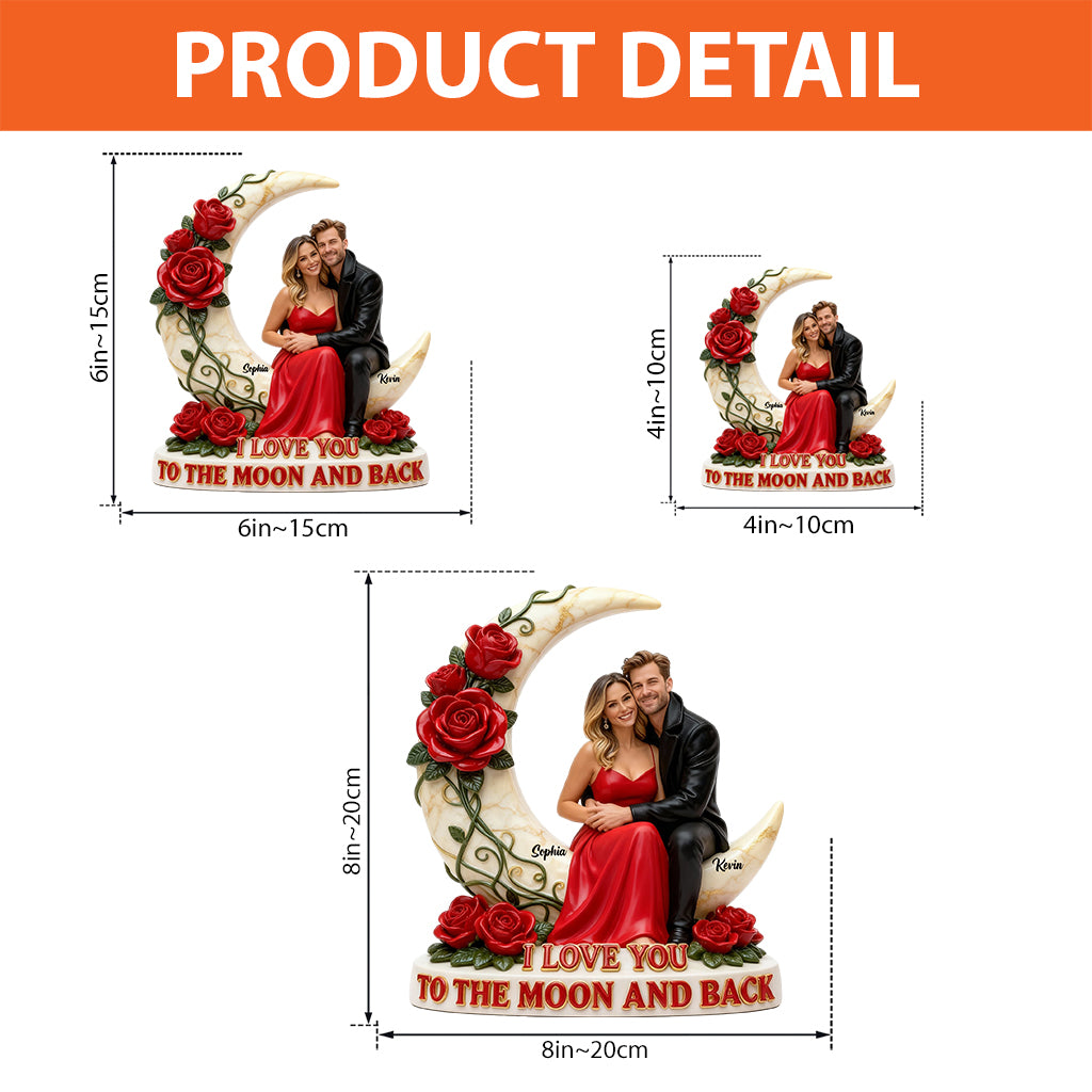 I Love You To The Moon And Back - Personalized Couple Custom Shaped Acrylic Plaque