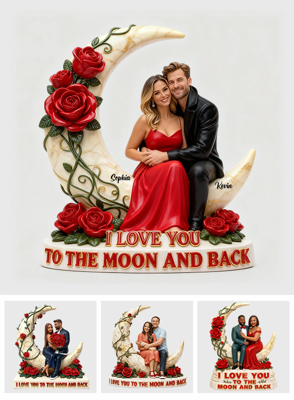 I Love You To The Moon And Back - Personalized Couple Custom Shaped Acrylic Plaque