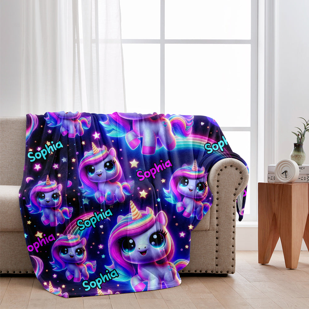 Beautiful Glowing Pattern - Personalized Kid Blanket