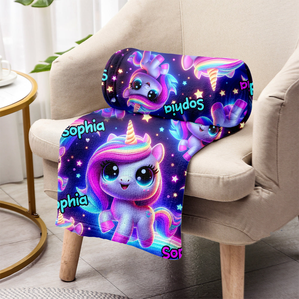 Beautiful Glowing Pattern - Personalized Kid Blanket