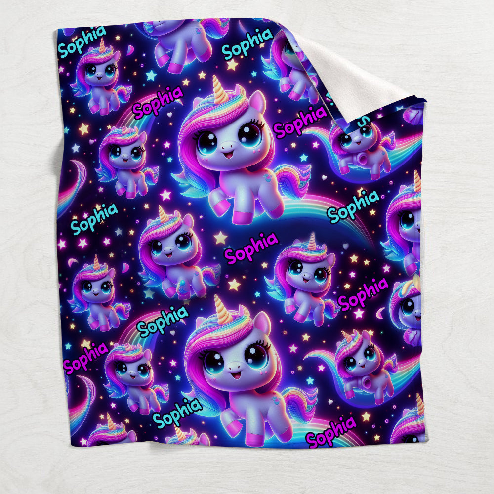 Beautiful Glowing Pattern - Personalized Kid Blanket