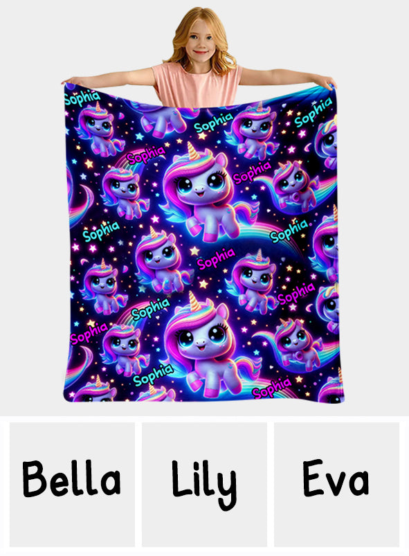 Beautiful Glowing Pattern - Personalized Kid Blanket