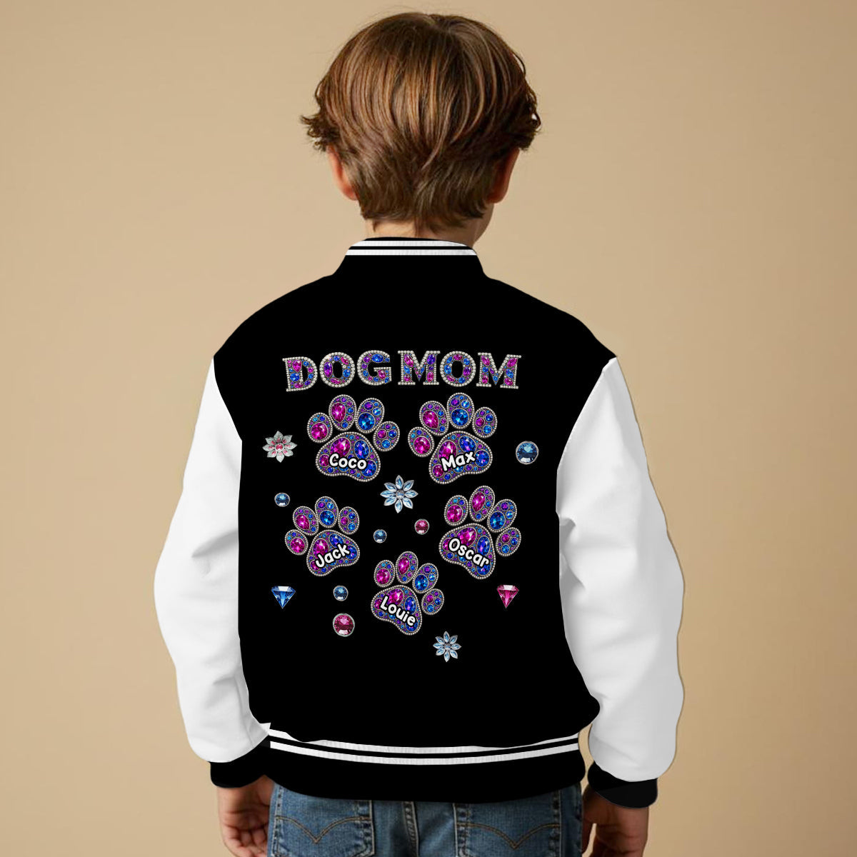 Dog Mom - Personalized Dog Varsity Jacket