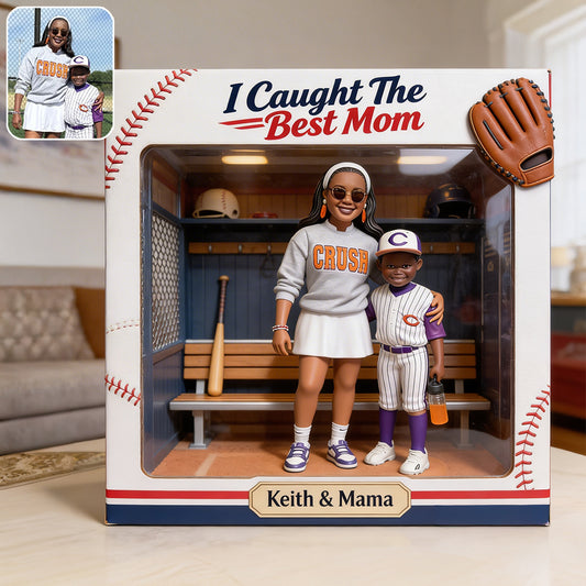 Ich habe die beste Mama gefangen - Personalisierte Baseball Acrylplakette