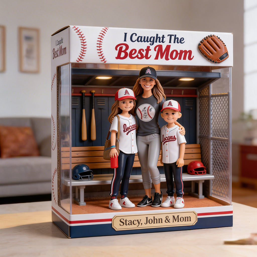 Ich habe die beste Mama gefangen - Personalisierte Baseball Acrylplakette